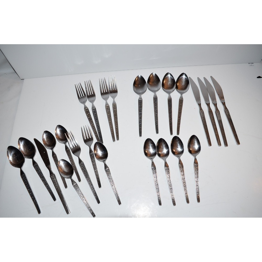 Ekco Eterna Xanadu Stainless Flat Ware MCM 25 Pieces mixed lot